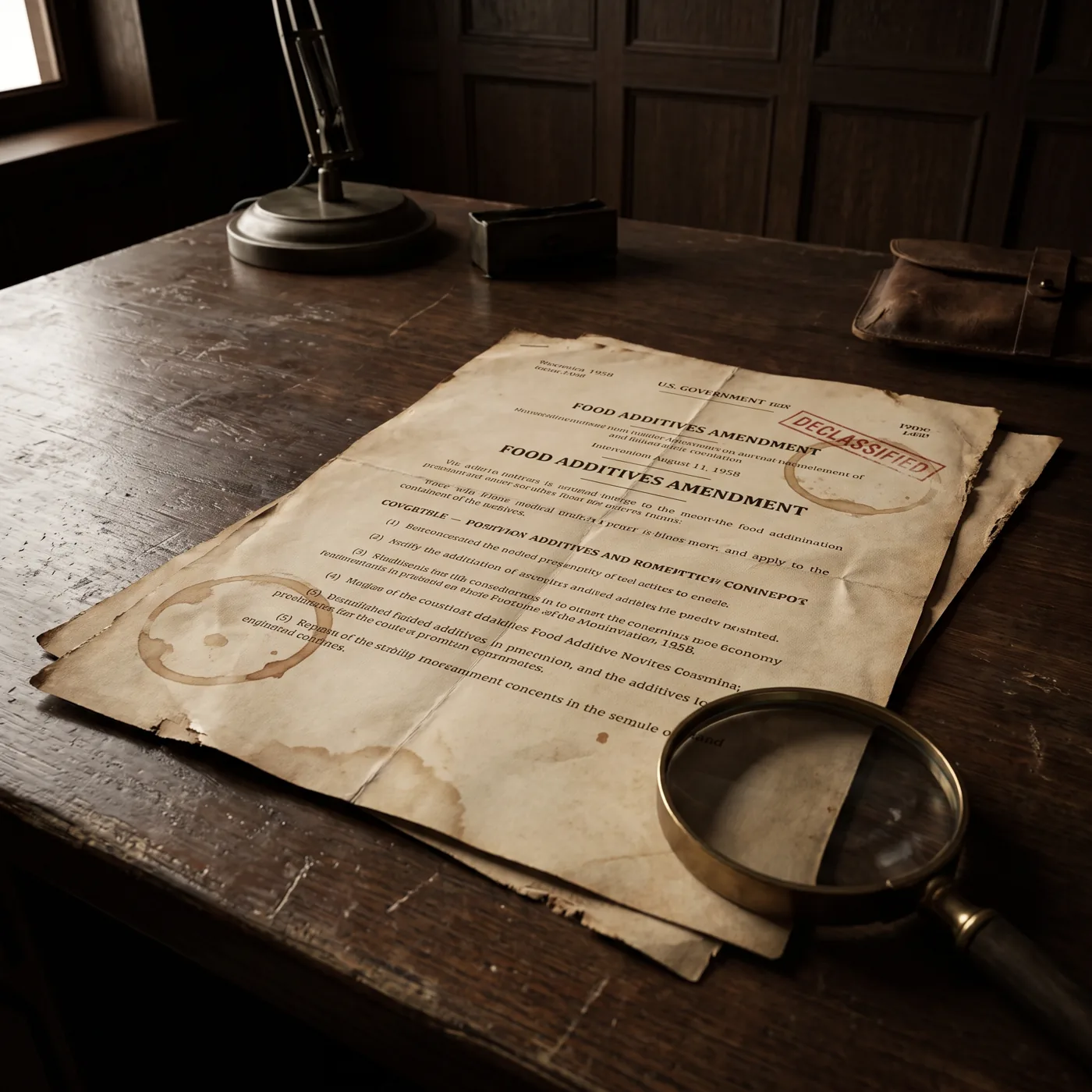 Research desk with archived wellness document